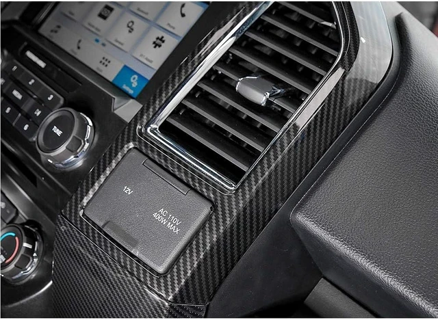 Alt view image 7 of 7 - for F150 ABS Carbon Fiber Central Console Air Conditioner Panel Trim for 2015 2016 2017 2018 2019 2020 Ford F150, 5pcs