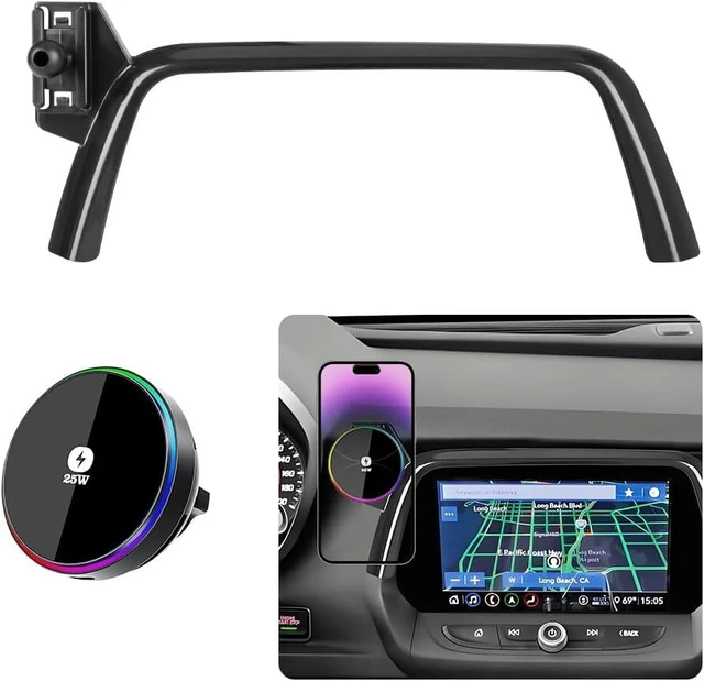 Main image of Qi2.2 Max 25W Fast Wireless Car Charger Phone Holder for Chevrolet Chevy Camaro 2016 2017 2018 2019 2020 2021 2022 2023 2024 Auto Accessories Magnetic Cell Phones Mount Compatible with MagSafe