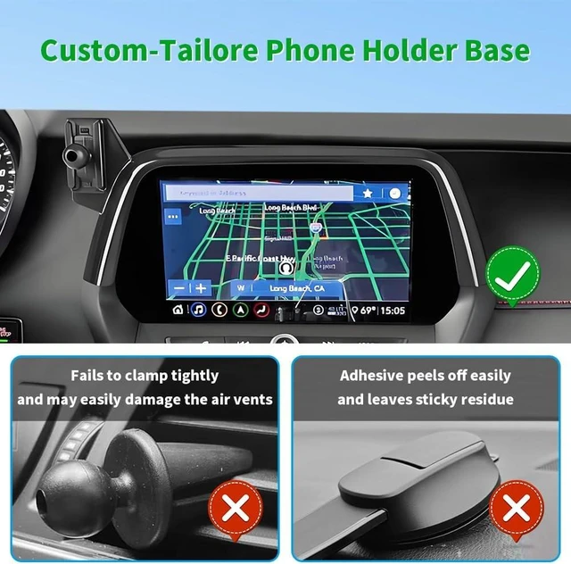 Alt view image 4 of 7 - Qi2.2 Max 25W Fast Wireless Car Charger Phone Holder for Chevrolet Chevy Camaro 2016 2017 2018 2019 2020 2021 2022 2023 2024 Auto Accessories Magnetic Cell Phones Mount Compatible with MagSafe