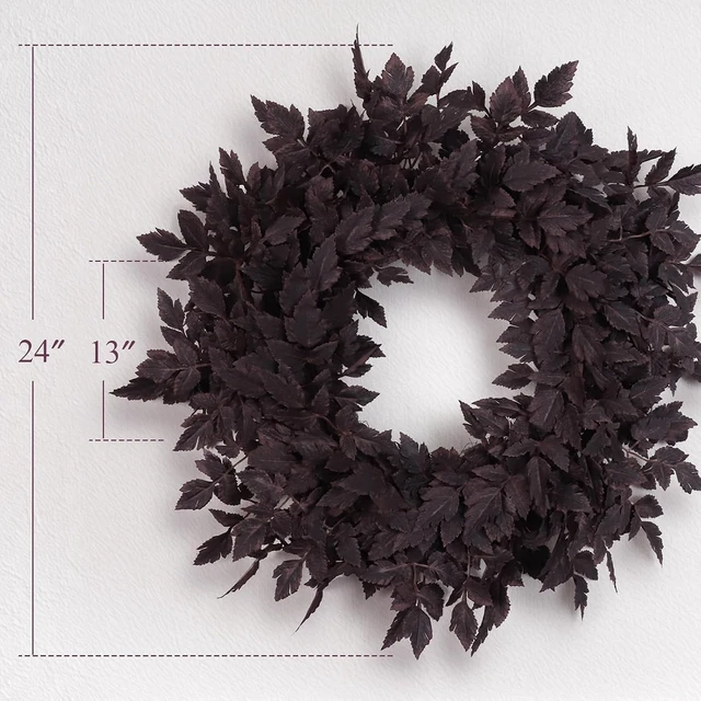 Alt view image 2 of 6 - Fall Decor - Fall Wreaths for Front Door - 24 Inch Halloween Plum Wreath