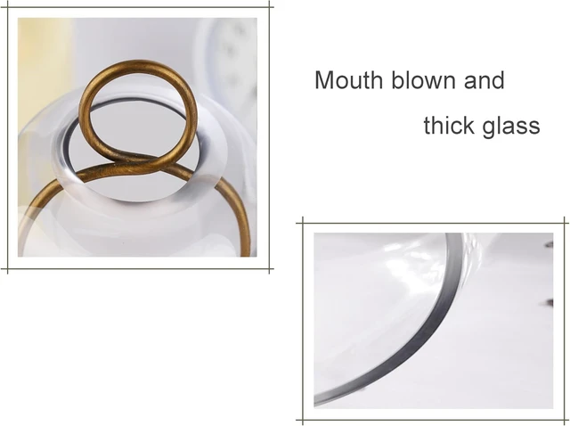 Alt view image 4 of 6 - 5" & 4" Wide Versatile Metal Candle Holder with Handmade Sturdy Glass Dome in Brass for Pillar Candle & Plants, 5.1" xH11.8 4" xH7.5, Industrial, Farmhouse, Shabby Chic. (2, Brass, Large & Small)