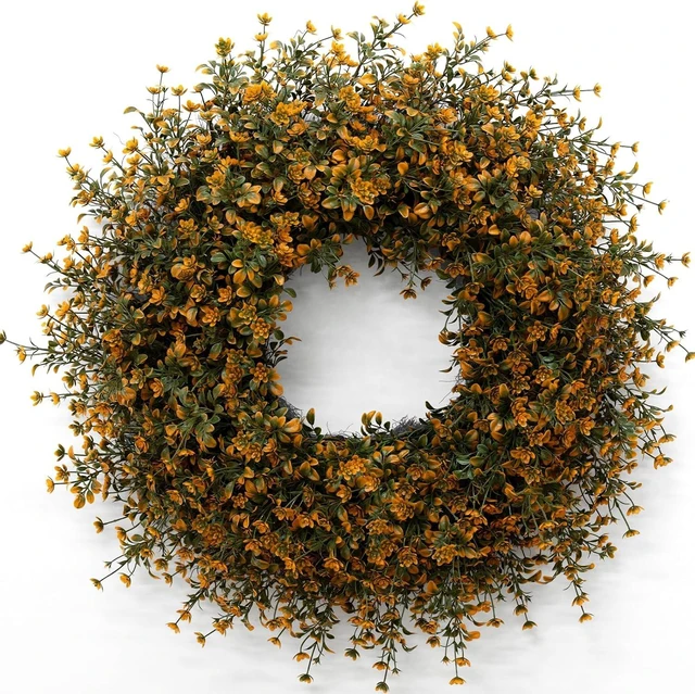 Main image of 26 Inch Fall Boxwoods Wreaths for Front Door Large Wreath Home Decor