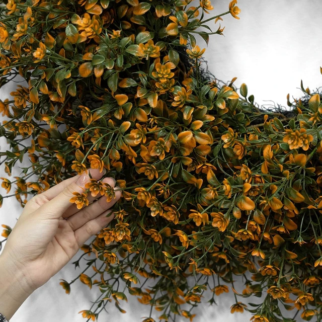 Alt view image 5 of 7 - 26 Inch Fall Boxwoods Wreaths for Front Door Large Wreath Home Decor