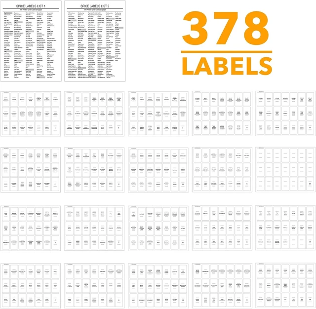 Alt view image 7 of 7 - Bamboo Spice Drawer Organizer with 24 Spice Jars, 378 White Minimalist Spice Labels, 3 Tier Seasoning Rack Tray Insert for Kitchen Drawers, 15" Wide x 15" Deep x 2.6" Tall