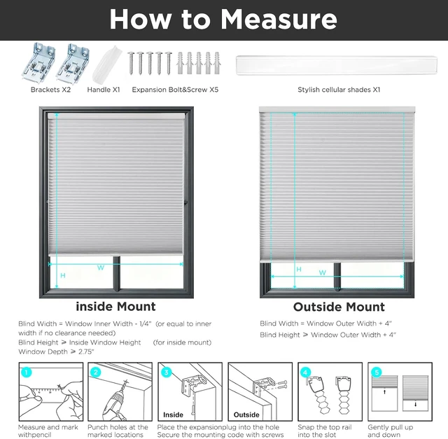 Alt view image 5 of 7 - Cordless Blackout Cellular Shades, 35" W x 64" H, White