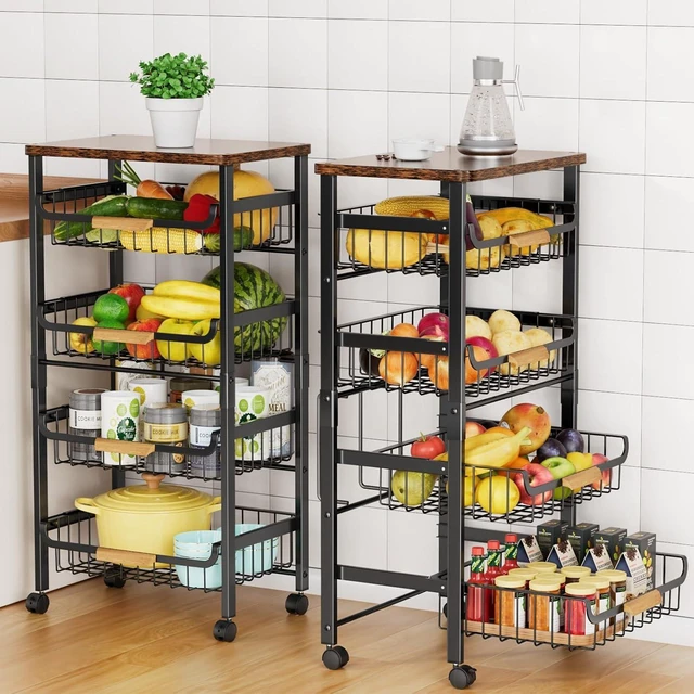 Main image of 5-Tier Rolling Utility Cart Kitchen Storage Cart