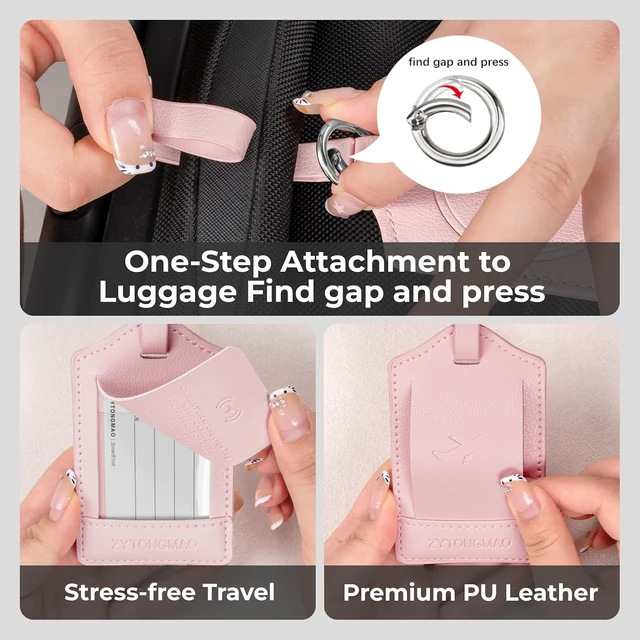 Alt view image 3 of 7 - Trackable Luggage Tags for Suitcases, Works with Find My or Android