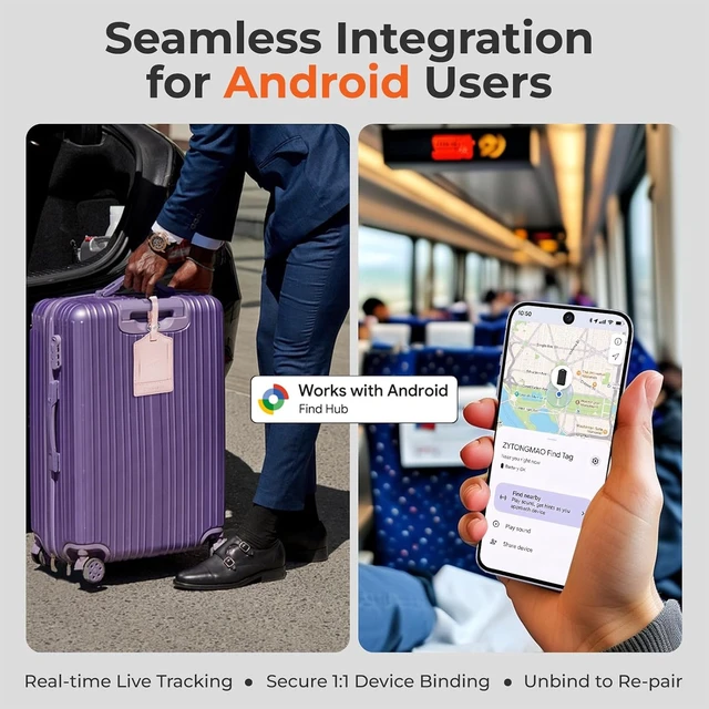 Alt view image 4 of 7 - Trackable Luggage Tags for Suitcases, Works with Find My or Android