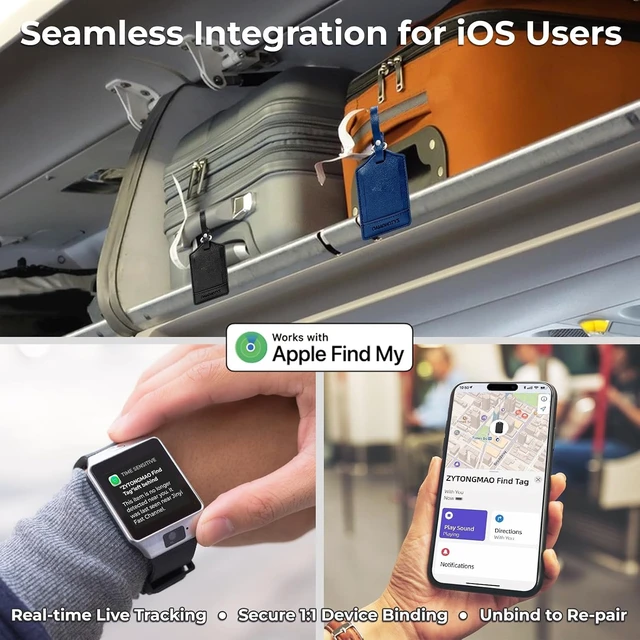 Alt view image 5 of 7 - Trackable Luggage Tags for Suitcases, Works with Find My or Android