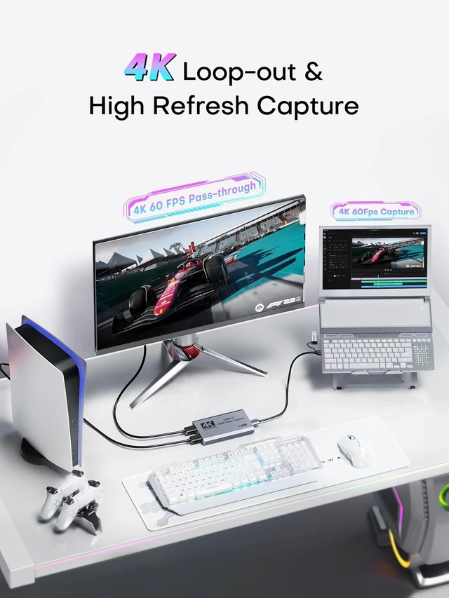 Alt view image 2 of 7 - USB 3.0 HDMI Capture Card, 4K60FPS Capture with Pass-Through