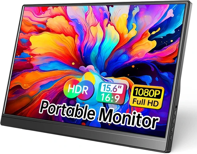 Main image of Portable Monitor 15.6 Inch 1080P USB-C HDMI Ultra-Slim Travel Monitor with Kickstand, Compatible with Xbox, Laptop, PC, Mac Phone, PS, Swich IPS Ultra-Thin Zero Frame Gaming Monitor