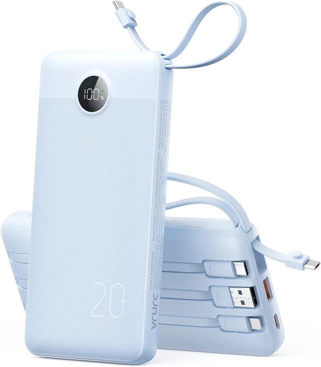 Main image of Portable Charger 4-Built-in-Cable 20000mAh Power Bank Fast Charging