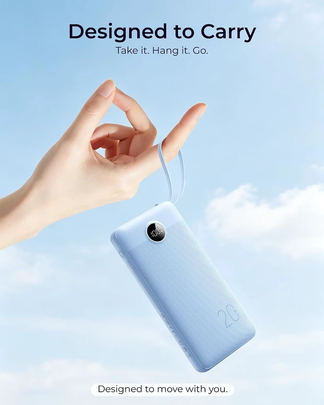 Alt view image 2 of 7 - Portable Charger 4-Built-in-Cable 20000mAh Power Bank Fast Charging