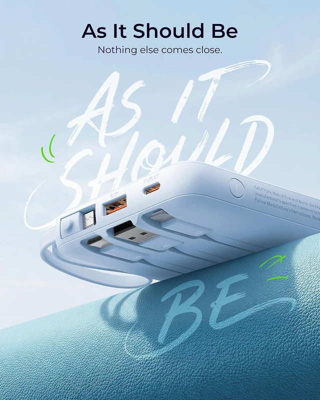 Alt view image 7 of 7 - Portable Charger 4-Built-in-Cable 20000mAh Power Bank Fast Charging