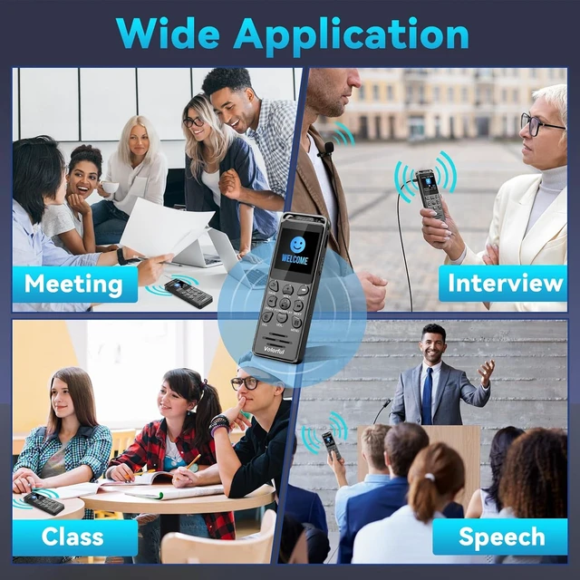 Alt view image 6 of 7 - Digital Voice Recorder with Playback, 80H HD Recording Device
