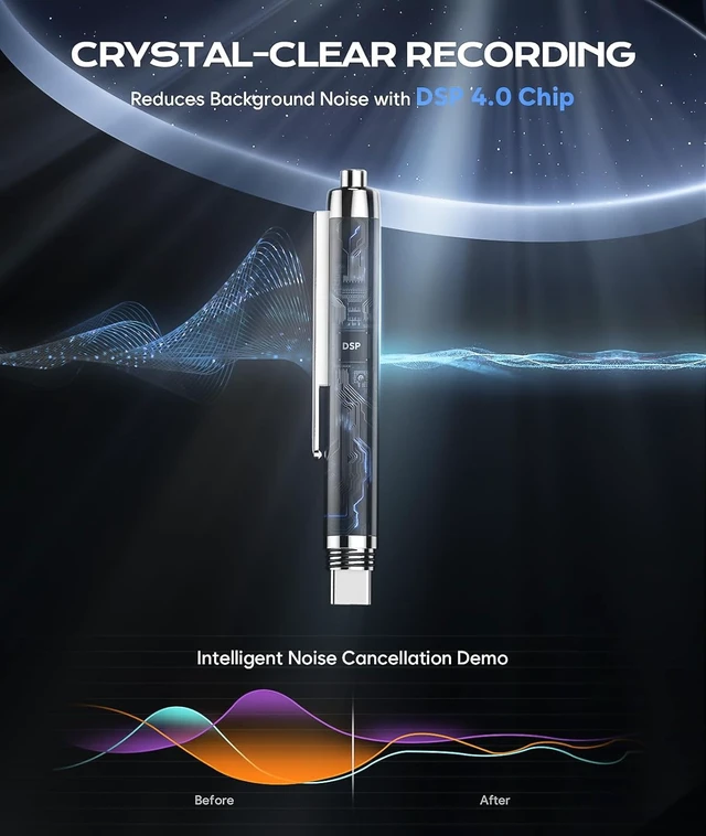 Alt view image 6 of 7 - 72GB Voice Recorder with USB Type-C, One-Touch Start Voice Active Recorder with Playback, Portable Dictahpone Recording Device, Audio Recorder for Class Meeting Interview