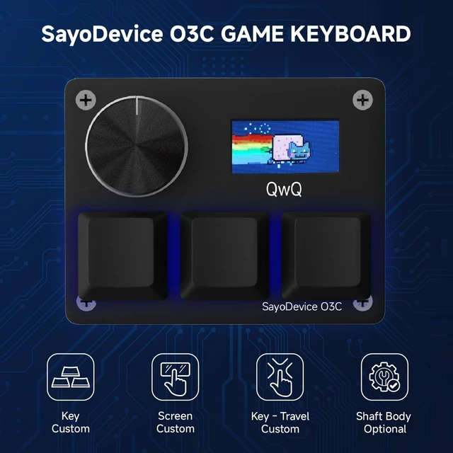 Alt view image 3 of 7 - O3C Rapid Trigger Keyboard With Hall Magnetic Switch For OSU Geometry Dash