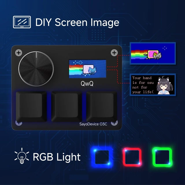 Alt view image 5 of 7 - O3C Rapid Trigger Keyboard With Hall Magnetic Switch For OSU Geometry Dash