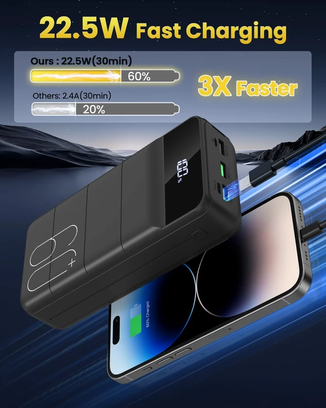Alt view image 2 of 7 - Portable Charger Power Bank 60000mAh, Battery Bank, Portable Phone Charger