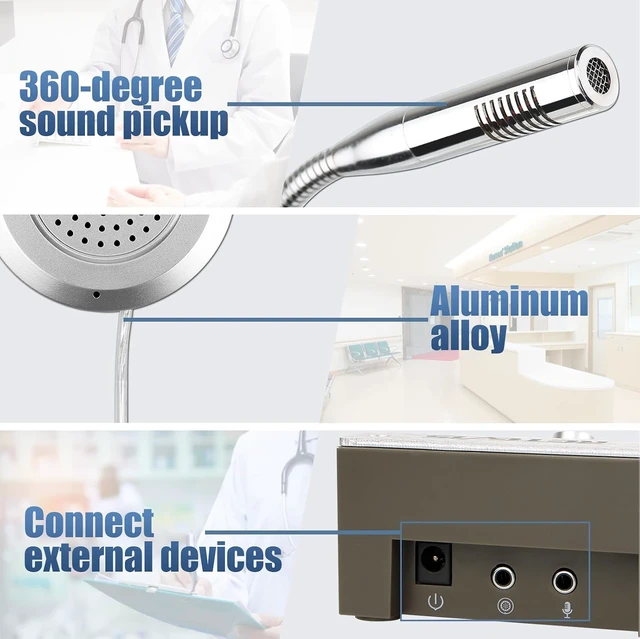 Alt view image 4 of 7 - Retekess RT-9908 Window Intercom, Window Speaker Intercom System