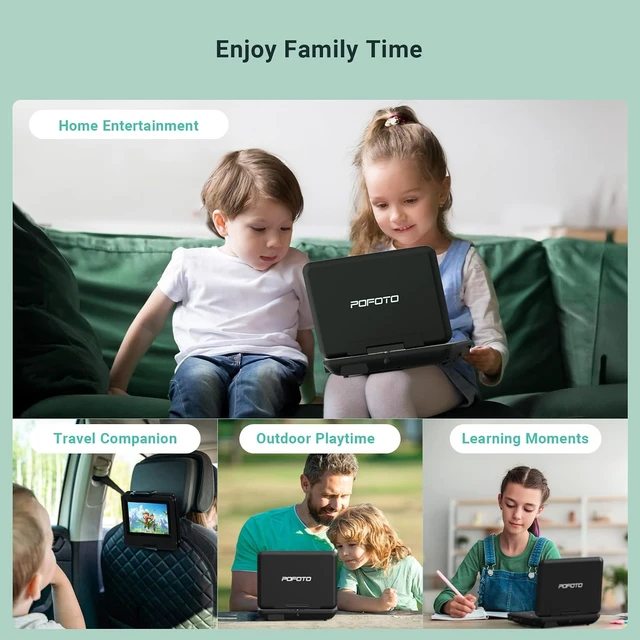 Alt view image 7 of 7 - Portable DVD Player with 7.5" Swivel Screen for Kids and Car