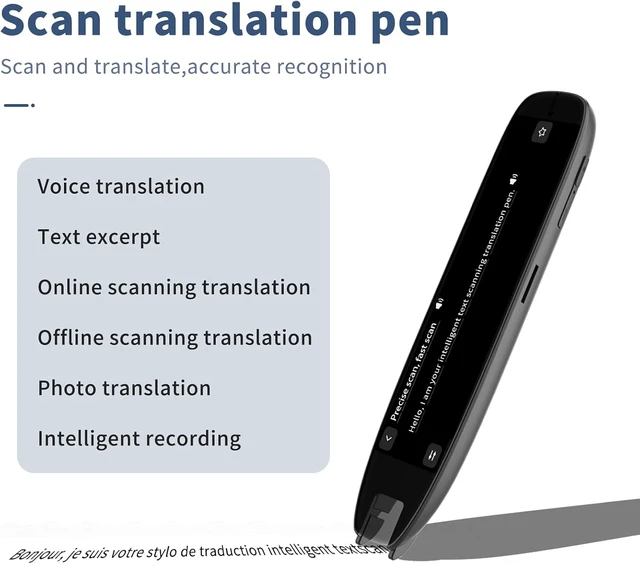 Alt view image 2 of 7 - Scan Translator Pen, Dyslexia Tools, Language Translator Device, Text to Speech Reading Pen for Learning Difficulties, Language Learners and Elderly Users, 142 Online/10 Offline Languages