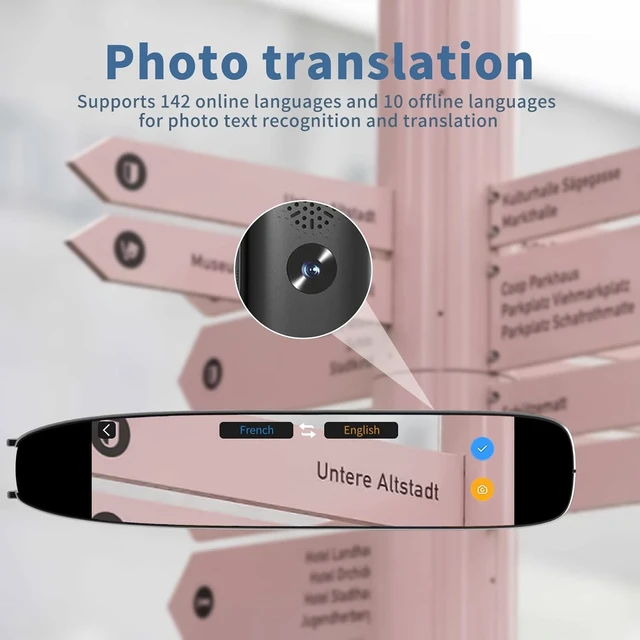 Alt view image 7 of 7 - Scan Translator Pen, Dyslexia Tools, Language Translator Device, Text to Speech Reading Pen for Learning Difficulties, Language Learners and Elderly Users, 142 Online/10 Offline Languages