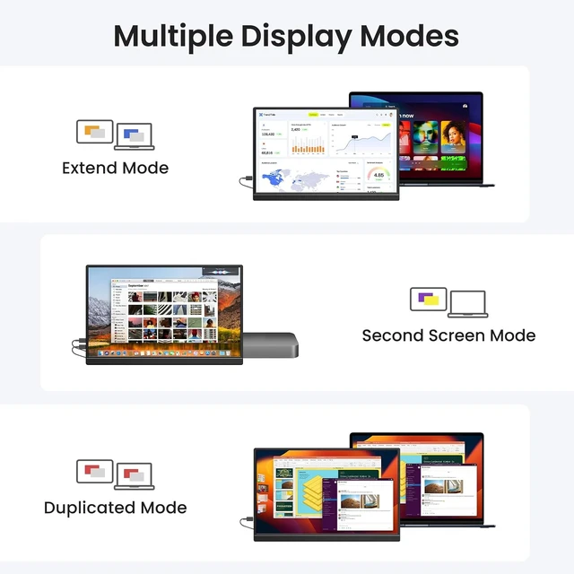 Alt view image 4 of 7 - Portable Monitor 15.6" 1080P FHD IPS Display, Ultra-Slim USB-C HDMI Travel Monitor with Kickstand, Zero Bezel Screen Extender for Laptop, Mac, Phone, PS, Xbox, Switch Gaming
