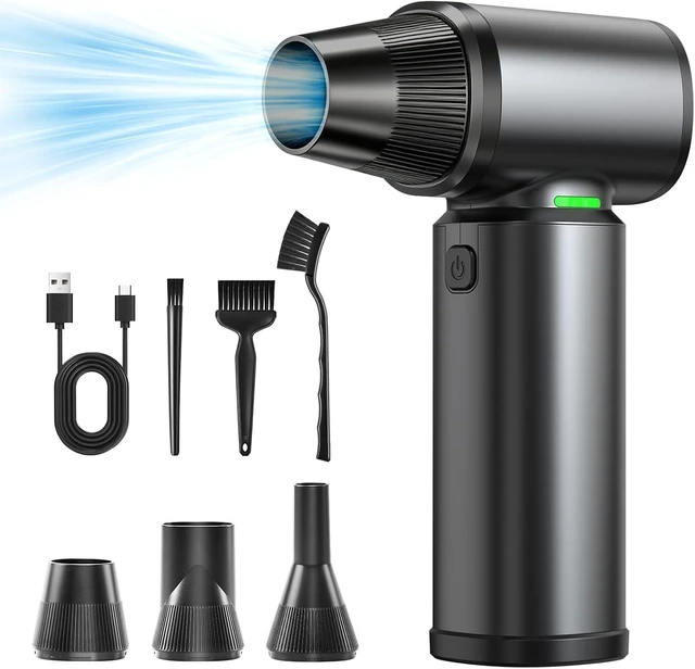 Main image of Compressed Air Duster - 180000RPM Super Power Electric Air Duster, 3-Speed Adjustable Rechargeable Cordless Air Blower with LED Light, Dust Blower for Computer, Keyboard, Outdoor, Car and House