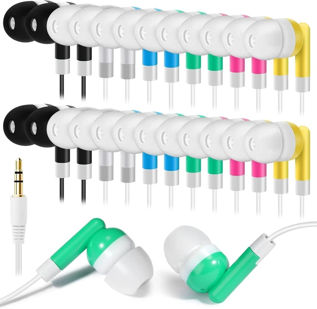 Main image of 120 Pack Wired Earbuds Bulk for Classroom Student Ear Headphones
