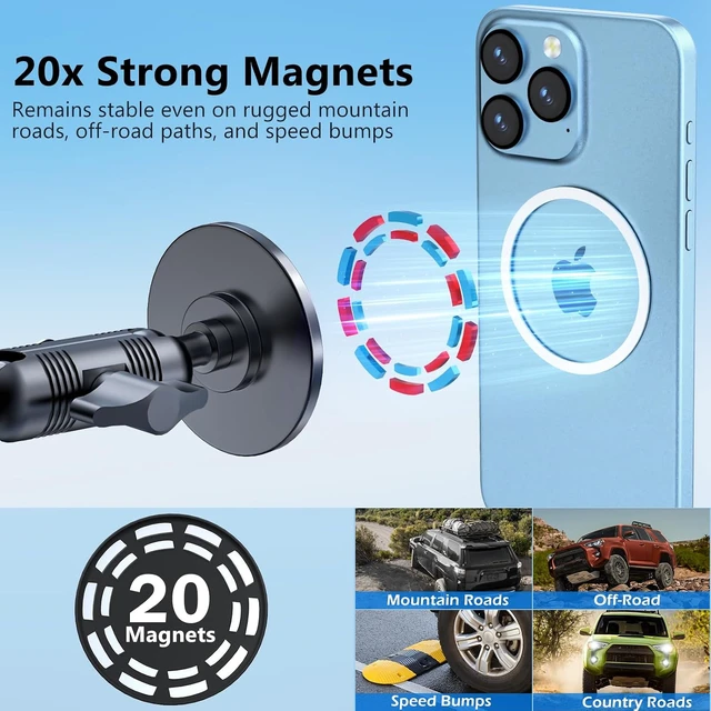 Alt view image 3 of 7 - Metal Ultra Magnetic Phone Mount for Toyota 4Runner 2010-2024