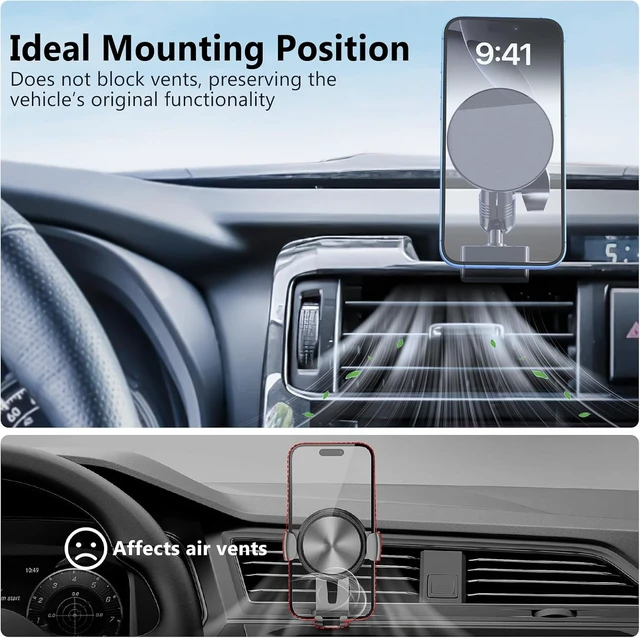 Alt view image 6 of 7 - Metal Ultra Magnetic Phone Mount for Toyota 4Runner 2010-2024