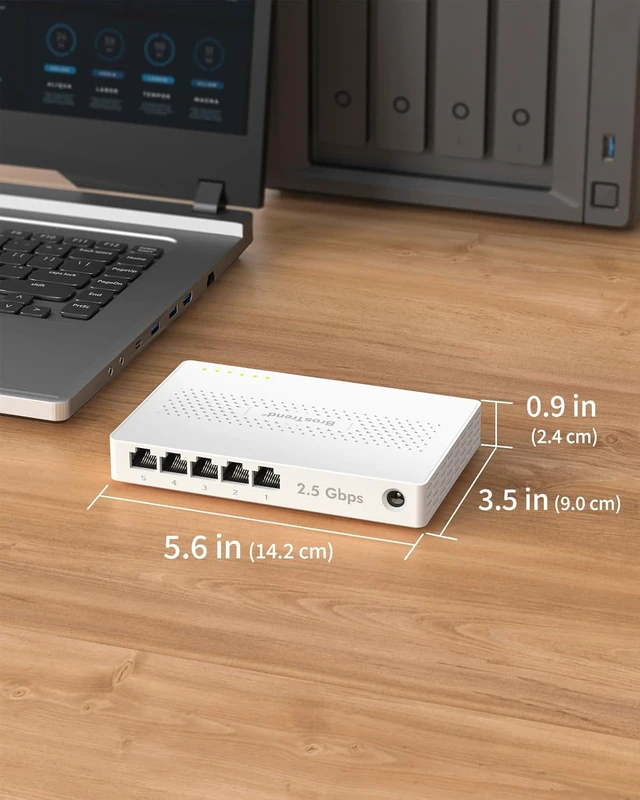 Alt view image 7 of 7 - 5 Port 2.5Gb Switch Unmanaged for PC, Game Consoles, NAS, Server