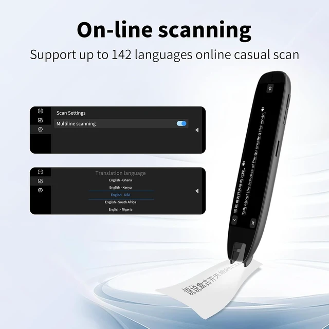 Alt view image 2 of 7 - Translation Pen, 142 Language Translator Device Translator Pen, Text Extract Pen, Pen for Travel Learning and Dyslexia, Reading Pen &Translate Pen
