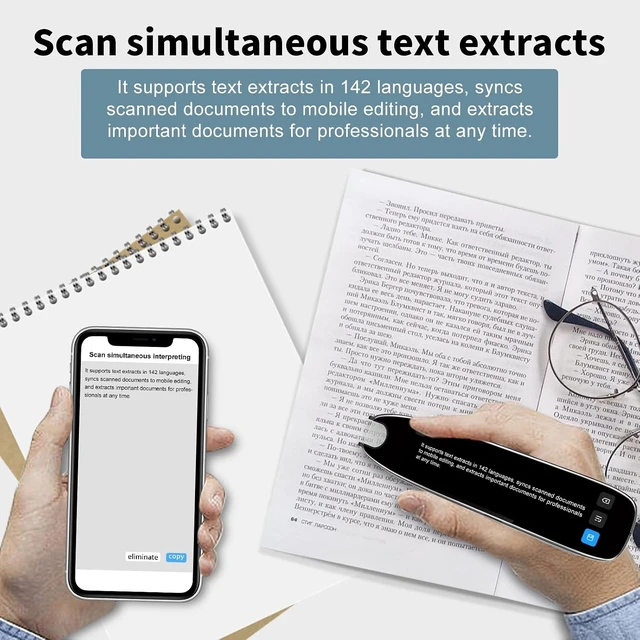 Alt view image 4 of 7 - Translation Pen, 142 Language Translator Device Translator Pen, Text Extract Pen, Pen for Travel Learning and Dyslexia, Reading Pen &Translate Pen
