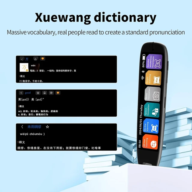 Alt view image 7 of 7 - Translation Pen, 142 Language Translator Device Translator Pen, Text Extract Pen, Pen for Travel Learning and Dyslexia, Reading Pen &Translate Pen