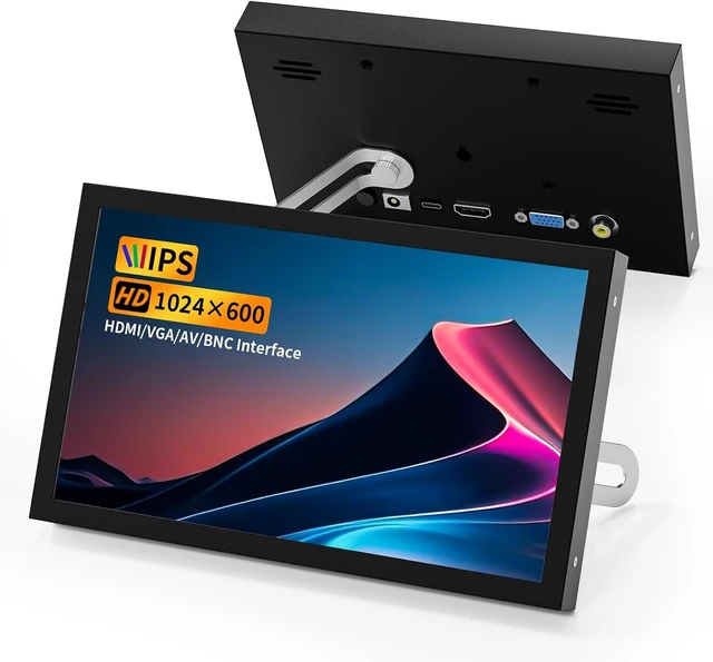 Main image of 7 Inch Mini Monitor HDMI, Portable Vga Monitor with AV BNC 1024×600 LCD Screen with Built-in Speakers, 178° View Angle IPS, Multi-Function Mini Small Display for Raspberry Pi PC/TV/DVD/CVBS