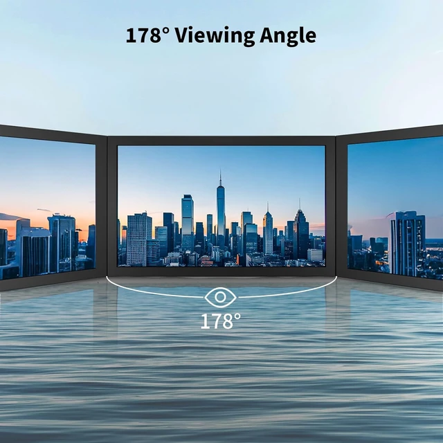 Alt view image 4 of 7 - 7 Inch Mini Monitor HDMI, Portable Vga Monitor with AV BNC 1024×600 LCD Screen with Built-in Speakers, 178° View Angle IPS, Multi-Function Mini Small Display for Raspberry Pi PC/TV/DVD/CVBS