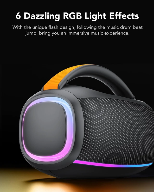 Alt view image 6 of 6 - Speakers Bluetooth Wireless: 80w Loud Speaker with Bass, 30H Playtime, IPX7 Waterproof, Bluetooth Speakers Outdoor for Work, Outdoor, Workshop, Garage, Portable Speaker with TWS