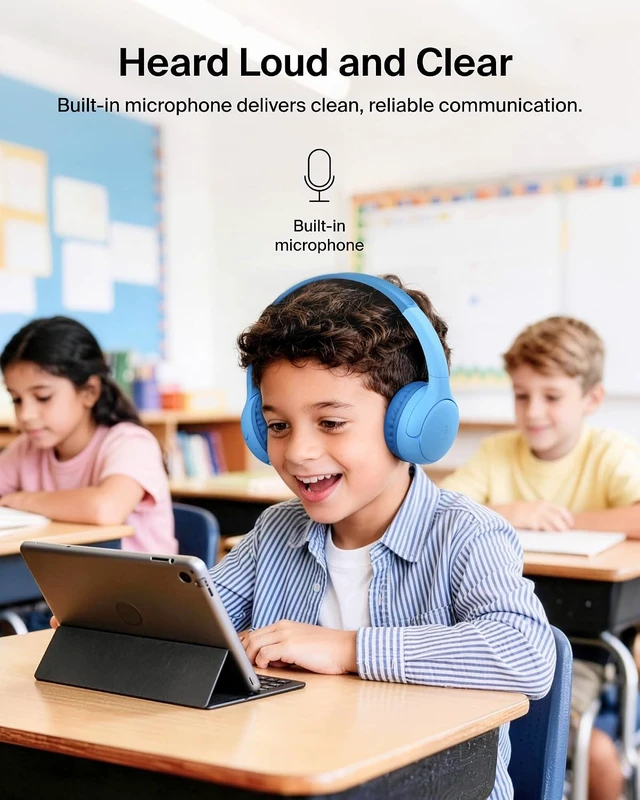 Alt view image 7 of 7 - SoundForm Mini 2 Bluetooth Kids Headphones, On Ear, 55H Battery Life