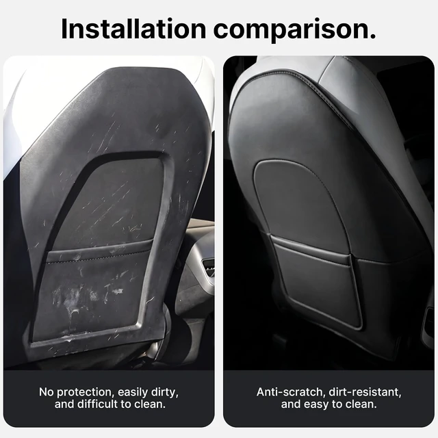 Alt view image 3 of 6 - 2Pcs Leather Seat Back Kick Protector for Tesla Model 3/Y