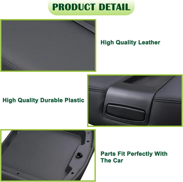 Alt view image 5 of 7 - Floor Center Console Armrest Lid Assembly Black Compatible with 2007-2014 Chevrolet Chevy Avalanche Silverado Suburban Tahoe GMC Sierra Yukon XL Replaces 15217111