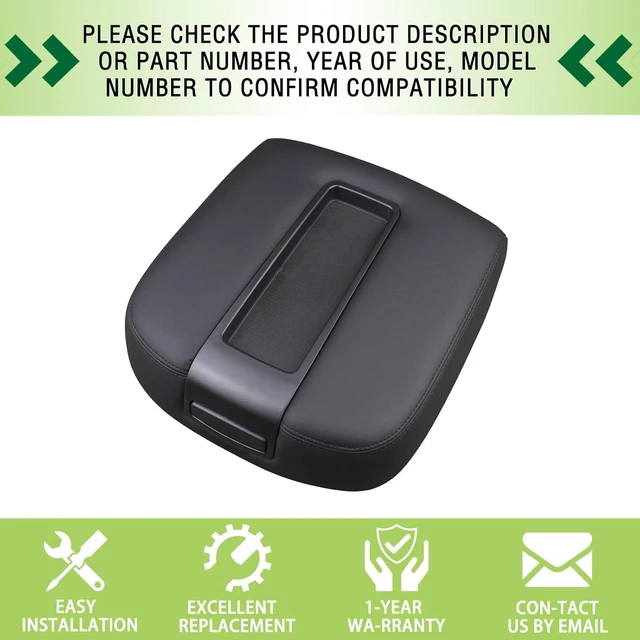 Alt view image 7 of 7 - Floor Center Console Armrest Lid Assembly Black Compatible with 2007-2014 Chevrolet Chevy Avalanche Silverado Suburban Tahoe GMC Sierra Yukon XL Replaces 15217111
