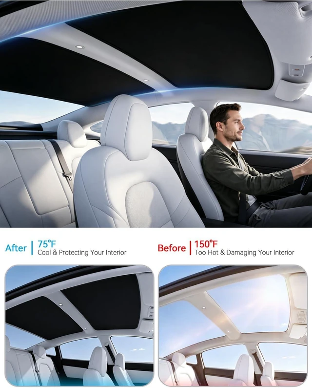 Alt view image 2 of 7 - 2026 Tesla Model 3 Sunshade Roof, Tesla Model 3 Highland Accessories