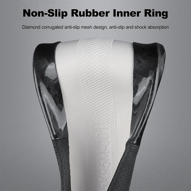 Alt view image 4 of 7 - Car Steering Wheel Sleeve,D-Type Forging Carbon Fiber and Leather Steering Wheel Sleeve,37-38cm/14.5-15inch,Non-Slip,Soft,Breathable,Modern Sports Style