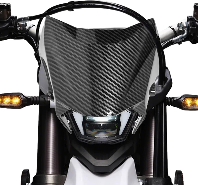 Alt view image 2 of 7 - Headlight Cover for Surron Ultra Bee, Motorcycle Mudguard Fender, Imitate Carbon Fiber Windshield for Sur Ron Electric Dirt Bike (Water transfer glossy)