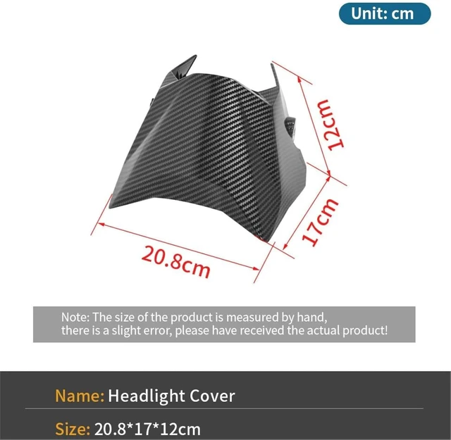 Alt view image 6 of 7 - Headlight Cover for Surron Ultra Bee, Motorcycle Mudguard Fender, Imitate Carbon Fiber Windshield for Sur Ron Electric Dirt Bike (Water transfer glossy)