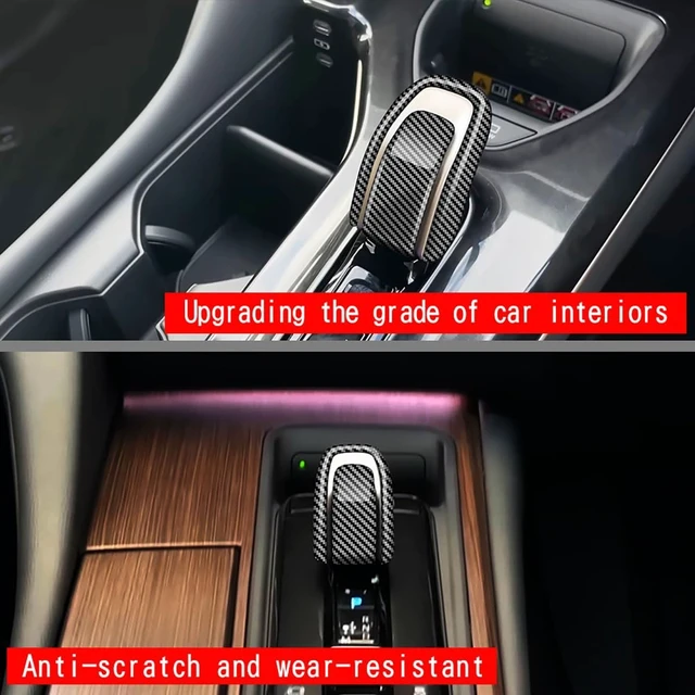 Alt view image 4 of 6 - Gear Shift knob Cover Compatible with Toyota Crown 2023 2024 2025 2026 Center Console Shifter Trim Automatic Transmission Decoration Interior Car Accessories ABS 2PCS(Carbon Fiber Style)