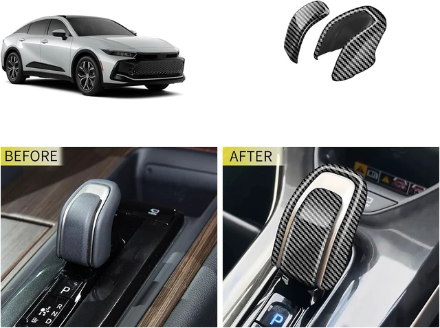 Alt view image 5 of 6 - Gear Shift knob Cover Compatible with Toyota Crown 2023 2024 2025 2026 Center Console Shifter Trim Automatic Transmission Decoration Interior Car Accessories ABS 2PCS(Carbon Fiber Style)