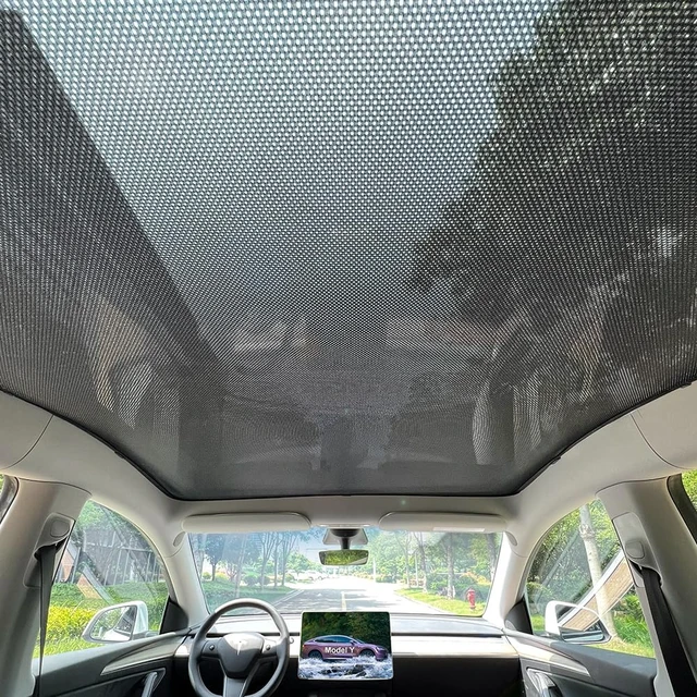 Alt view image 2 of 6 - Tesla Model Y Juniper 2025-2026 Breathable Mesh Glass Roof Sunshade
